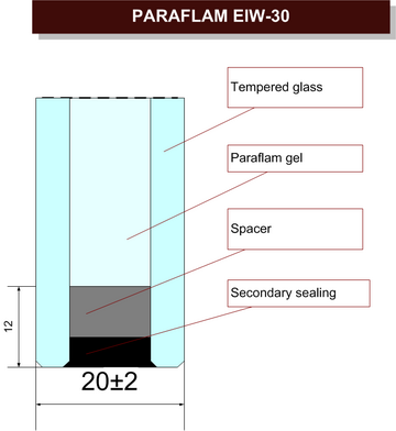 Fire-resistant glass Paraflam EIW-30