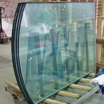 Fireproof glass for arched windows